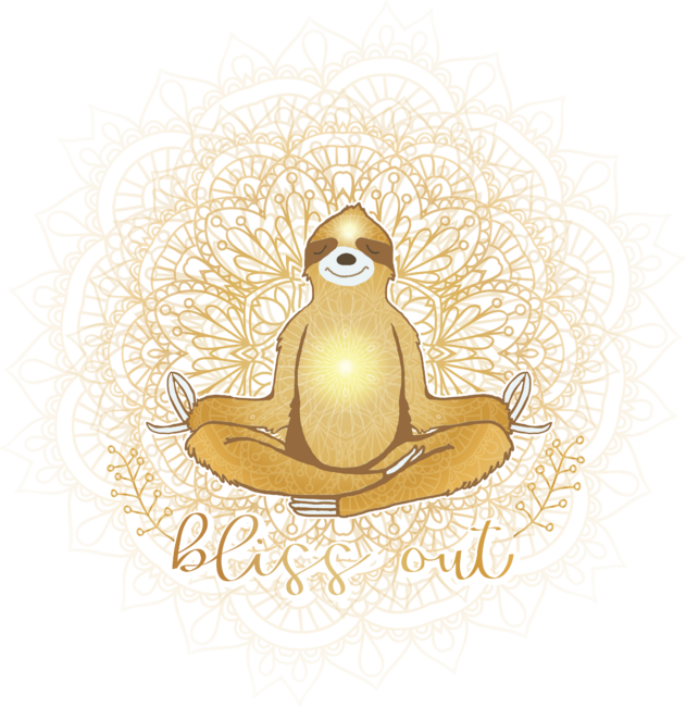 Bliss Out - Meditating Yoga Sloth Mandala