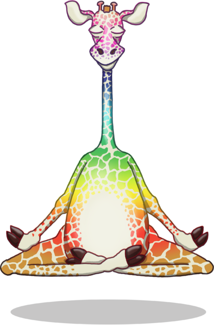 Levitating Meditating Rainbow Giraffe