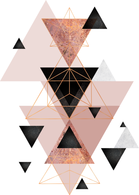 Geometric Triangles in Blush and Rose Gold by jaggedhues