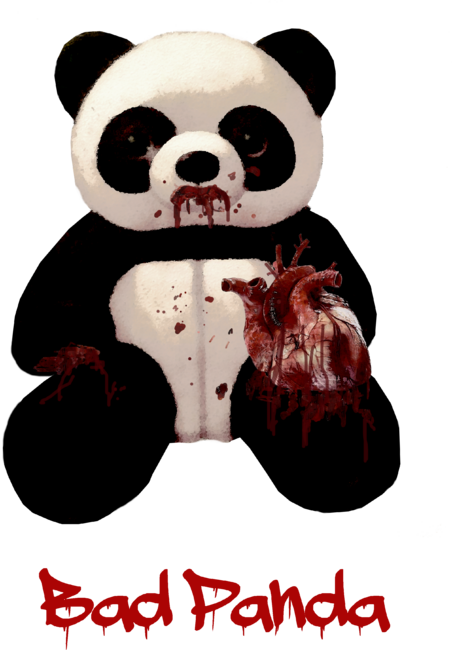 Bad Panda Funny dark humour panda eating a heart t shirt