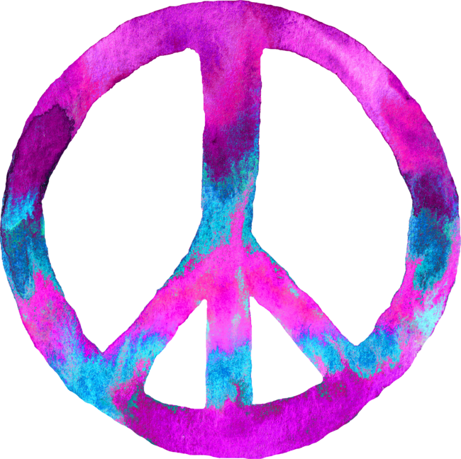 Purple Peace Sign Watercolor