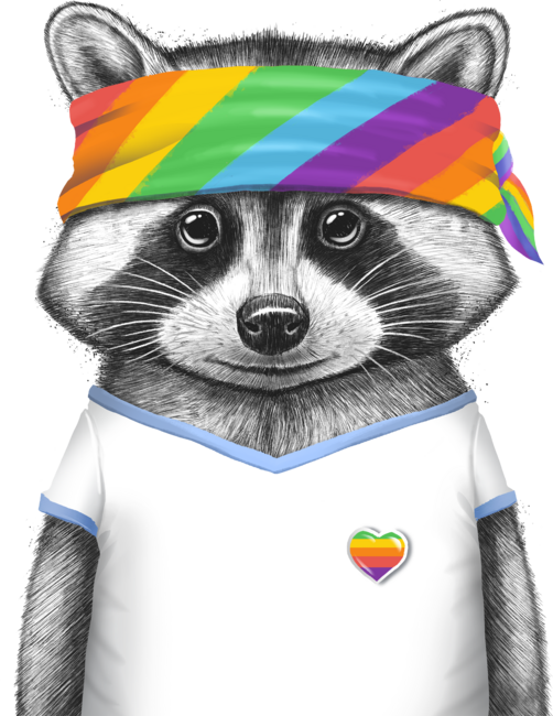 Pride raccoon by NikKor