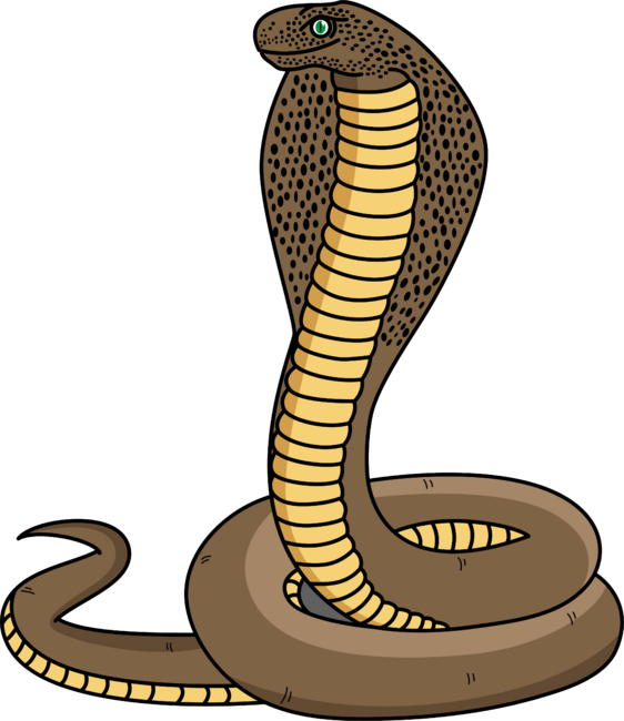 Brown cobra snake illustration by cartoonoffun