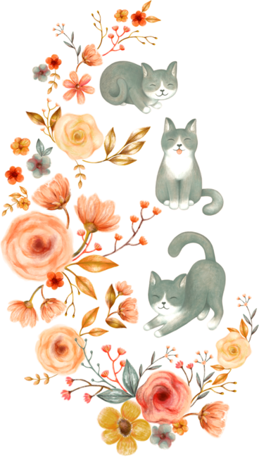 Fancy Felines with Flowers
