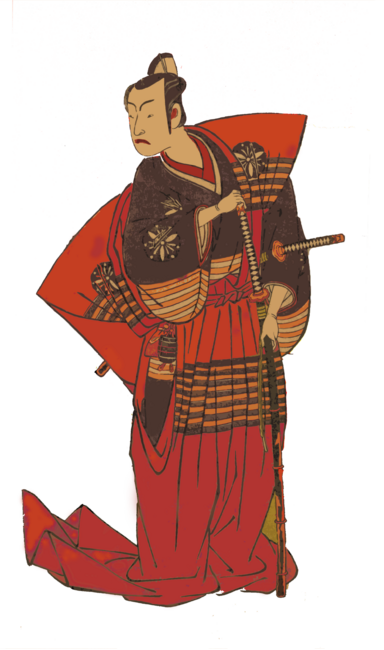 Red Samurai Japan Art Illustration
