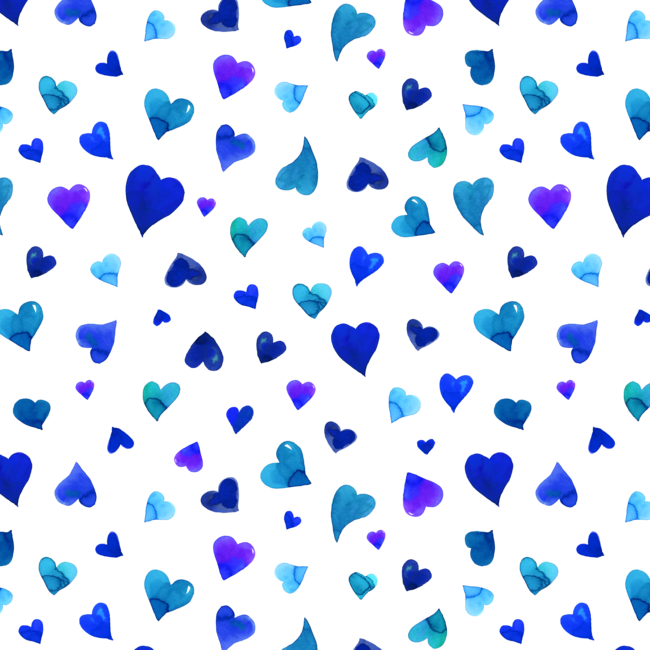 Valentine's Day Hearts - blue