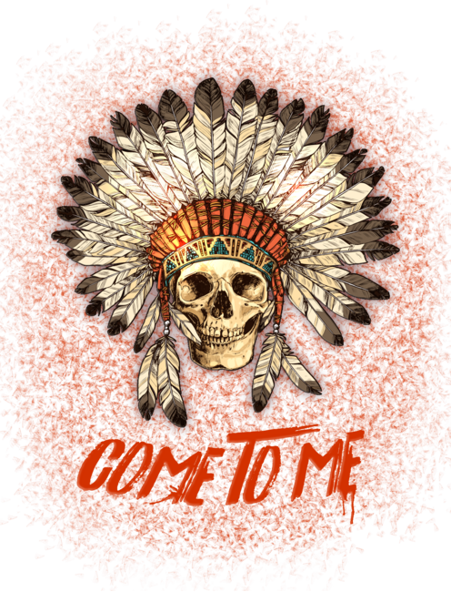 Indian Tribal Headdress With Skull