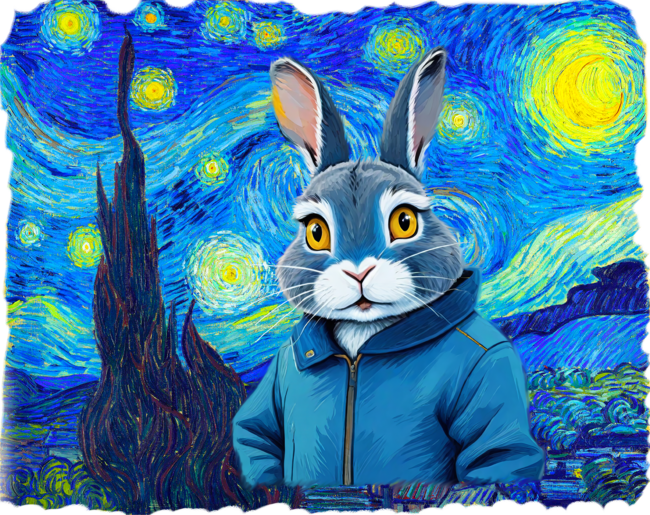 Starry Night Rabbit | Van Gogh rabbit by Designbyhy