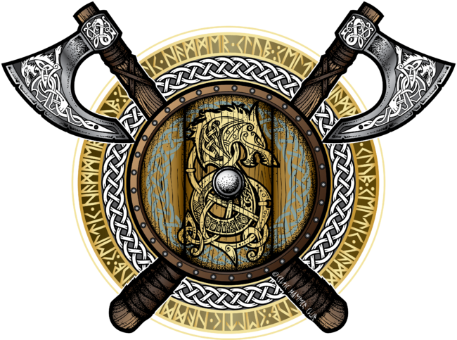 Fenrir Viking Shield (Full Color)