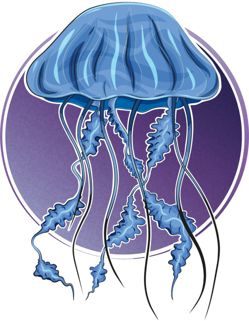Jellyfish in purple