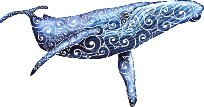 Swirly Blue Whale