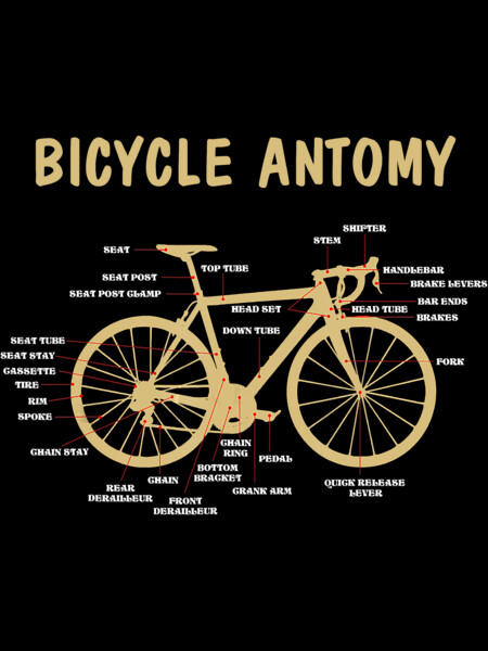 Bicycle Anatomy t-shirt Bike Parts tshirt - Bicycle Builder by JeilJersey