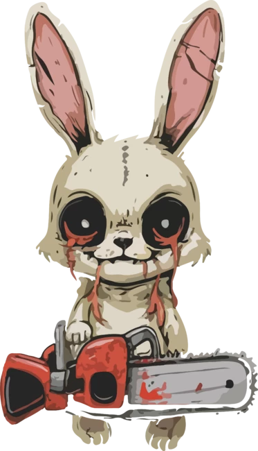 Cute bunny with a chainsaw by AVSTUDIO