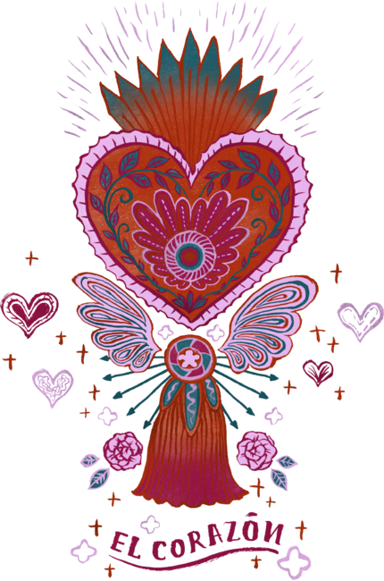 Mexican Heart Tassel (Corazon) - Pink by akaneyabushita