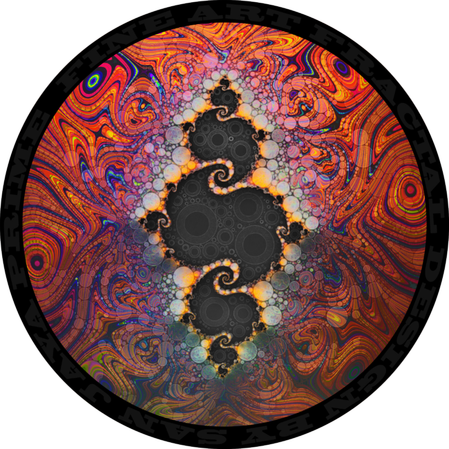 The Eye of Julia, a Rainbow Fractal Paint Swirl by JayaPrime