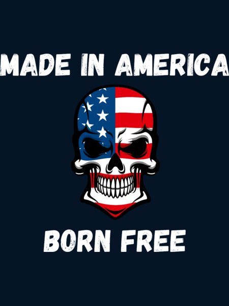 Made In America Born Free Skull