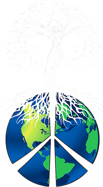 Celtic Tree Of Life on Blue Earth Yoga Tshirt by Titanrose