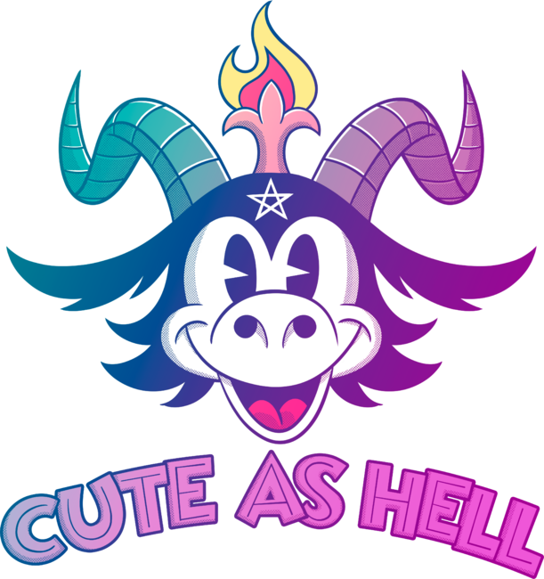 Cute as Hell Baphomet Satanic Pastel Goth Cartoon