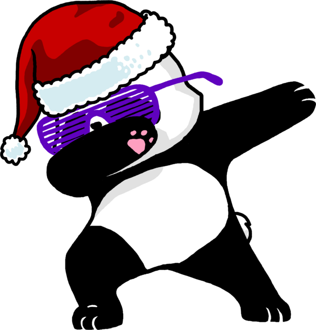 Dabbing Panda Shirt Kids Santa Hat Holiday Gift Panda Lovers by vomaria