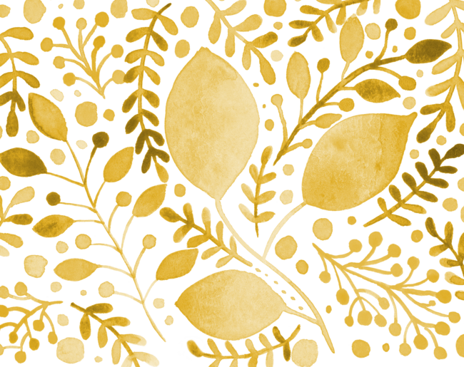 Yellow watercolor leaves