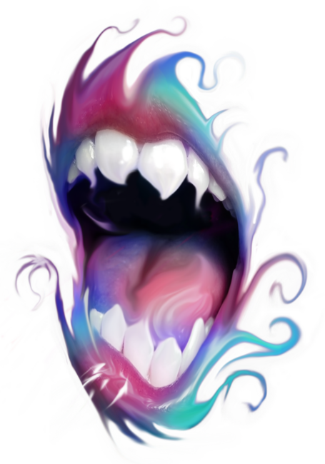 Colorful open mouth