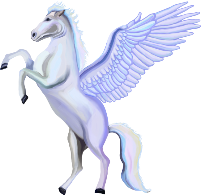 Magical Winged White Pegasus Horse
