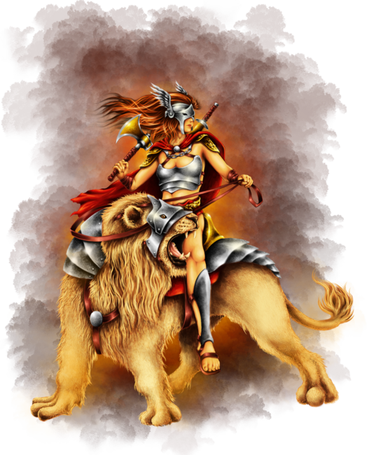Beautiful Warrior Lion Rider by alienart