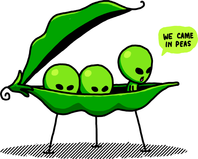 We Came In Peas Alien UFO Space We Come In Peace Funny Alien by vomaria