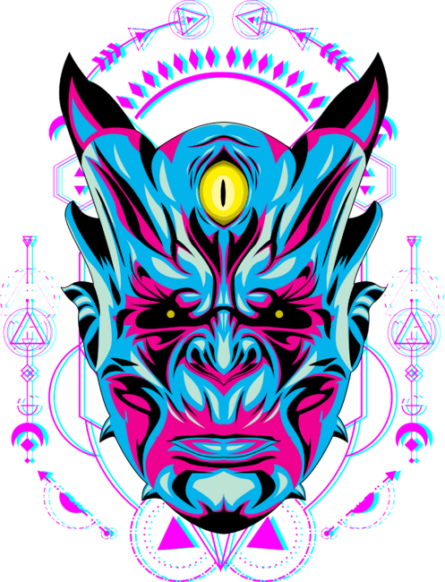 King devil cyberpunk glitch by Arthiologicstudio