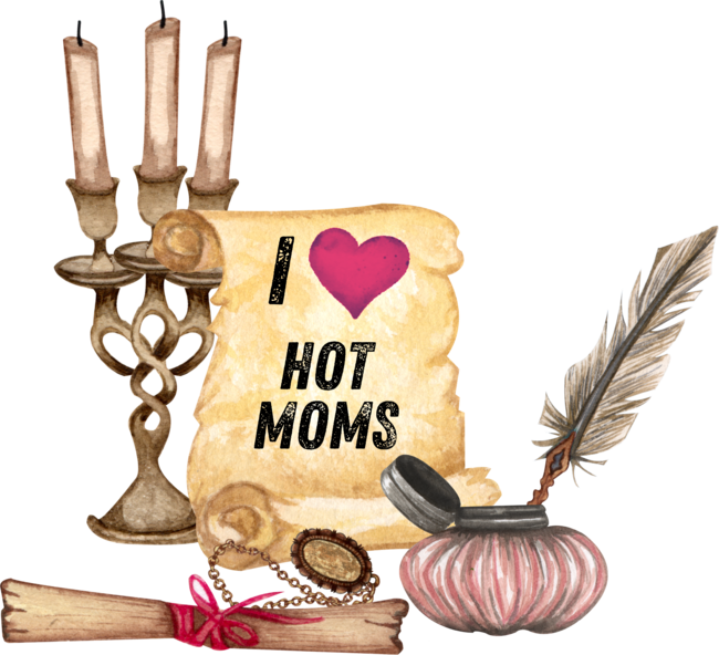 I Love Hot Moms funny by Rexregumdesign