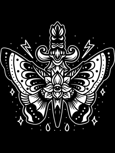 butterfly dagger tattoo