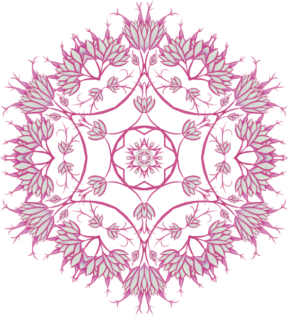 Elegant Floral Mandala Pink Flowers