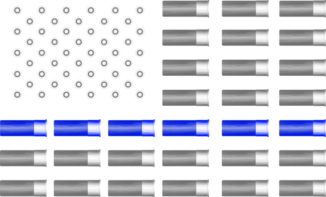 American Flag USA Thin Blue Line Police Support Bullet Ammo