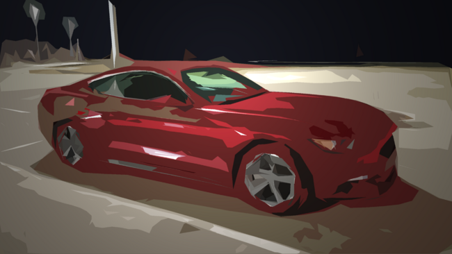 2015 Ford Mustang V6 Pony Ruby Red Art Concept Drawing