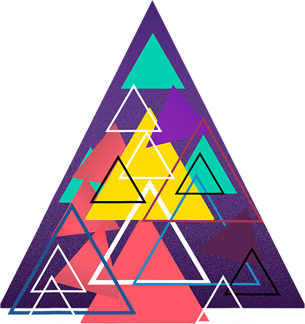 Triangle Art Geometric shapes by WatercolorFun
