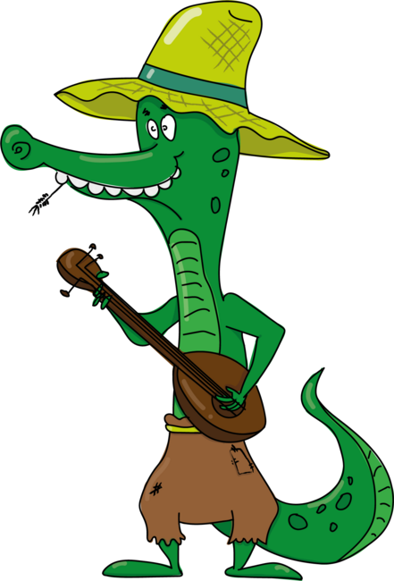 Crocodile with banjo