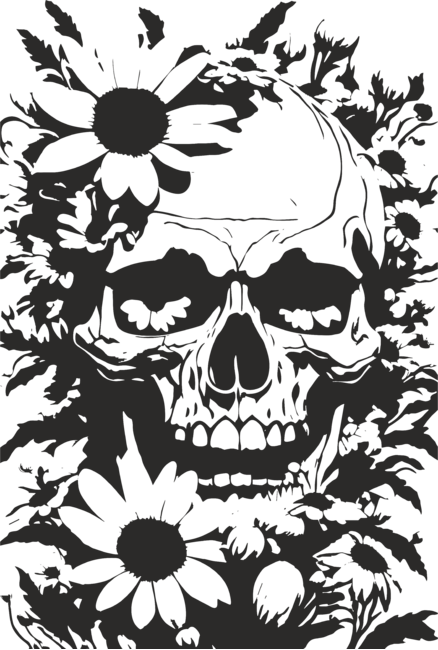 Skull in Flowers