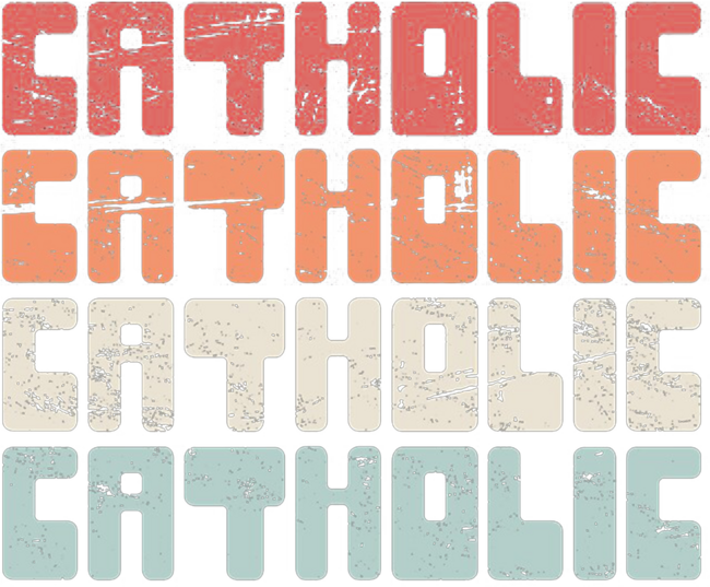 Retro 70s CATHOLIC Text