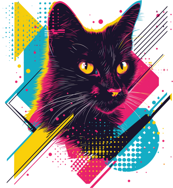 Cat Neon Pop Art Explosion by mcat