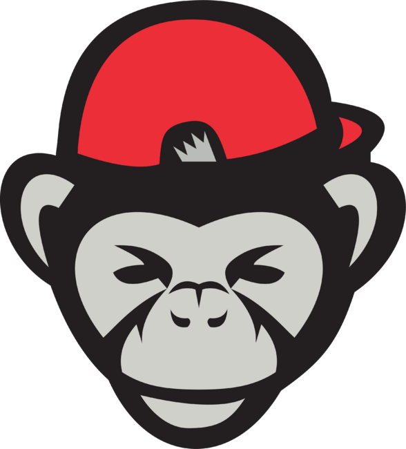 Chimpanzee Head Baseball Cap Retro by patrimonio