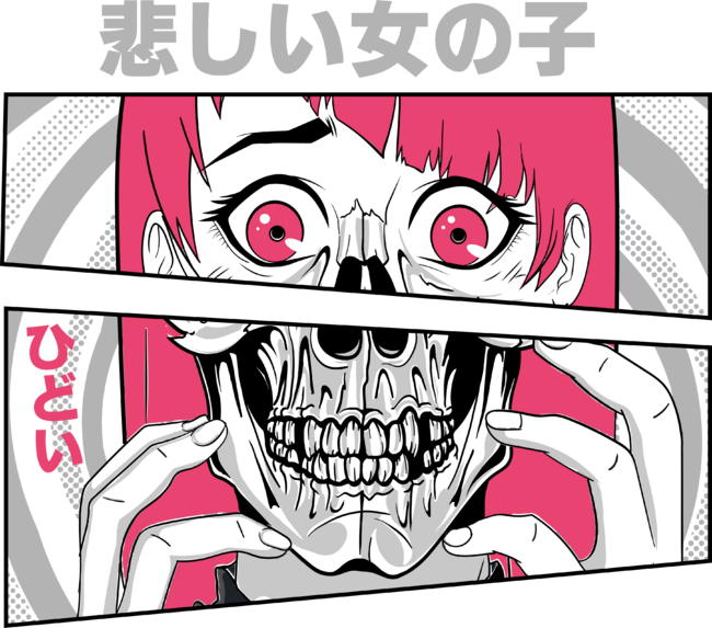 Anime Girl zombie makeout club Art Skull facer by Otaizart