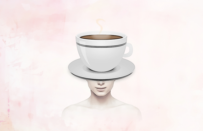 Coffee head portrait