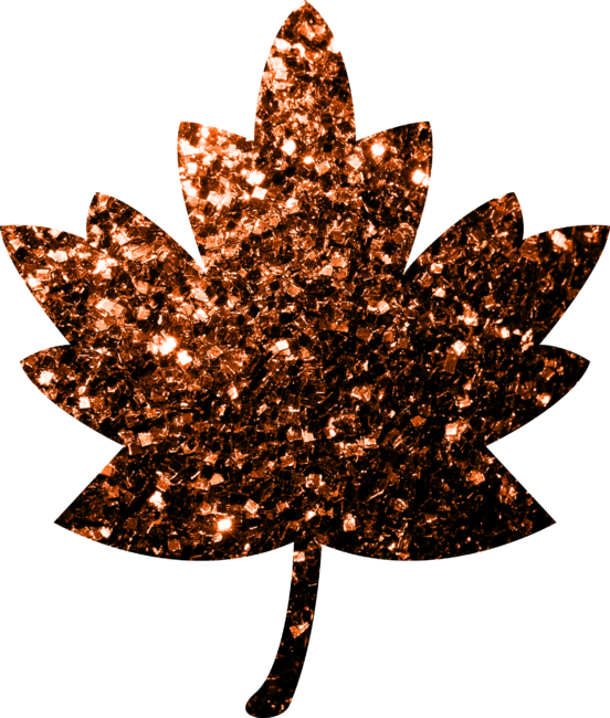 Sparkly maple leaf bronze brown faux sparkles  autumn fall by PLdesign