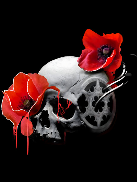 Skull With Poppy