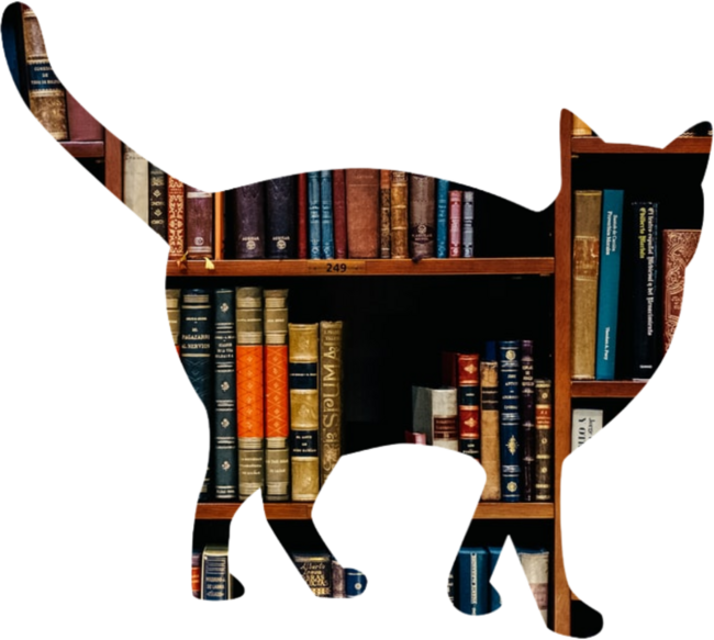 Cat and books