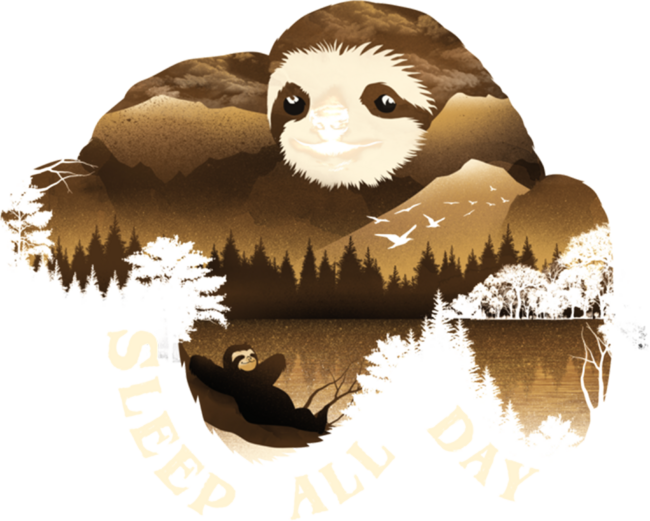 Sloth Sleeping All Day by OMEGAFAUNA