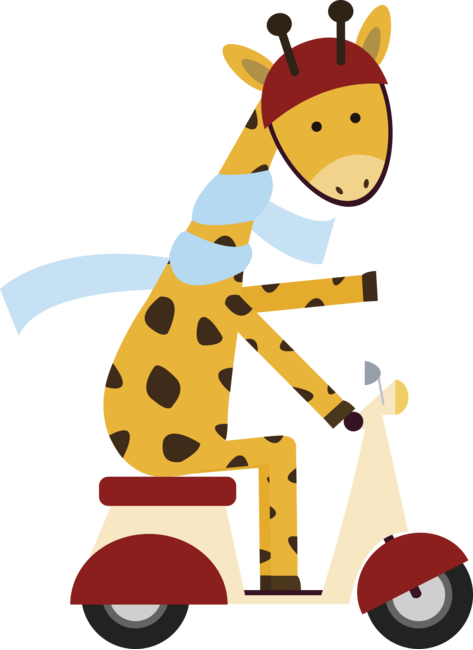 Giraffe on Motor Scooter