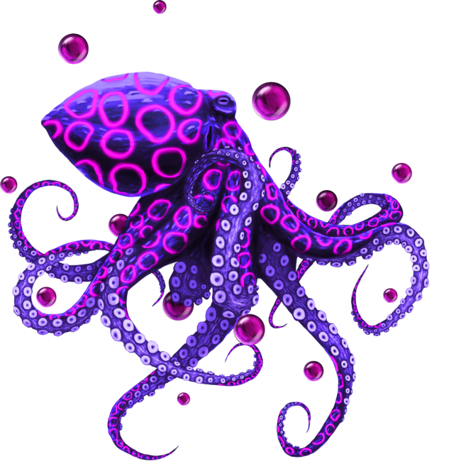 Cool funny deep-sea juicy octopus