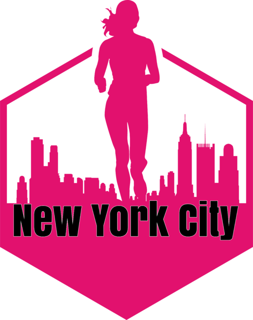 New York City Women Running Skyline Pink