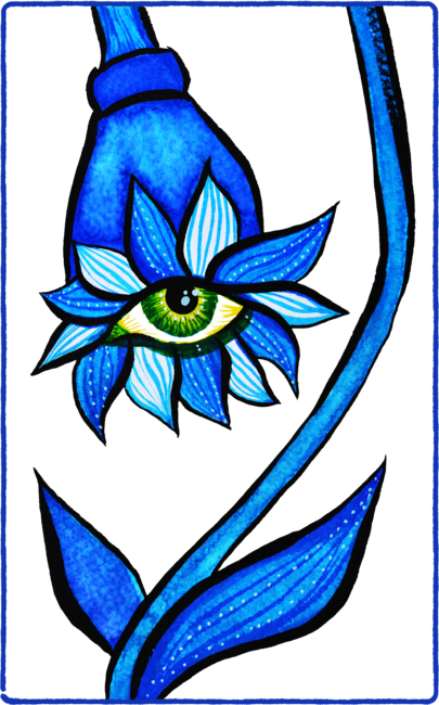 Staring Blue Creepy Eye Flower